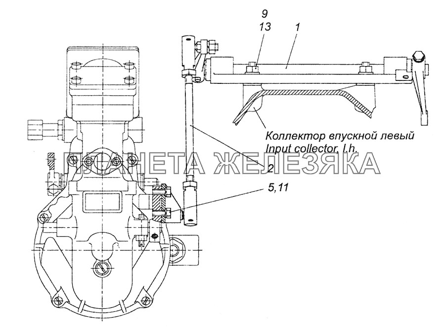 7482.1108000 Привод управления регулятором КамАЗ-6520 (Euro-2, 3)